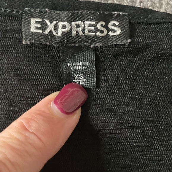 Express Black Whimsygoth Sequined Mesh Sheer Top Size XS - Vintage Express - Picture 10 of 10